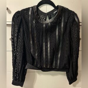 Lace and leather top